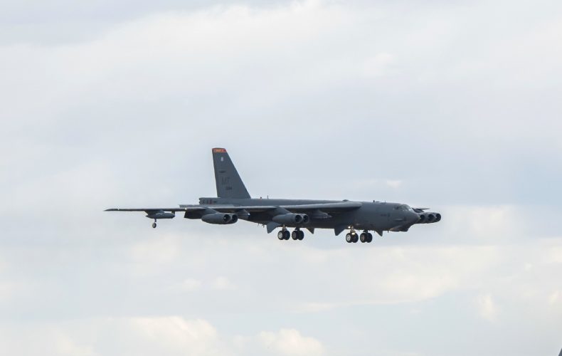 B-52 bomber from Minot AFB among bombers to fly over Super Bowl
